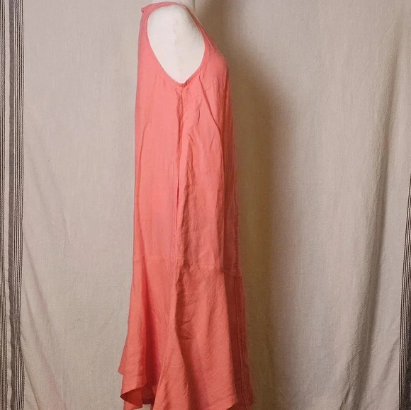 Sundance Doria Coral Linen Maxi Dress Sz S - Picture 3 of 10
